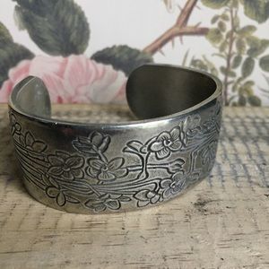 Salisbury pewter floral cuff bracelet December